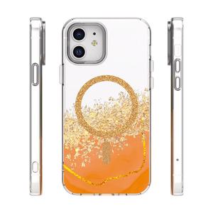 Epoxy Mag dėklas skirtas iPhone 12 / 12 Pro 6,1" oranžinis