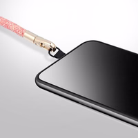 FORCELL F-DESIGN L8X36 riešo telefono virvelė su reguliuojamu ilgiu (maks. 18cm kilpoje) rožinė balta