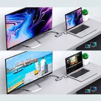 Choetech 9in1 daugiafunkcinis USB Type C šakotuvas - 3x USB 3.2 Gen 1 / SD ir TF atminties kortelių skaitytuvas / HDMI 4K 30Hz / VGA Full HD 60Hz / USB Type C / RJ45 pilkas (HUB-M15 pilkas)
