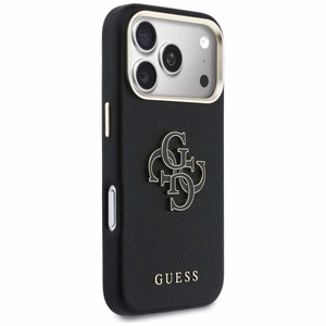 Guess FW dėklas su dervos logotipu iPhone 17 Pro Max - juodas