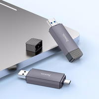 Atminties kortelių skaitytuvas Hoco HB45 USB-C/USB-A 2-in-1 USB2.0 pilkas