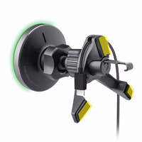 Išmaniojo telefono laikiklis su belaidžiu įkrovikliu SBS TESUPMAGWIR15W, tvirtinamas prie oro angos, suderinamas su MagSafe – juodas