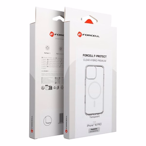 Dėklas skirtas iPhone 16 PRO Forcell F-Protect Clear Hybrid Premium suderinamas su Magsafe skaidrus