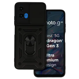 Slide Camera Armor dėklas telefonui Motorola Moto G45 5G juodas