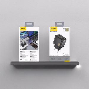 Dudao A28PEU PD 45W GaN 2xUSB Wall Įkroviklis - Juodas