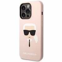 Karl Lagerfeld KLHCP14XSLKHLP iPhone 14 Pro Max 6.7 "kietasis dėklas rožinis / rožinis silikoninis Karl`s Head