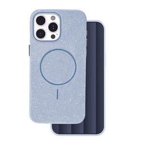 Itin plonas blizgus magnetinis dėklas telefonui iPhone 15 Pro 6,1" mėlynas