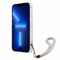 Guess GUHCP13SHFLSU iPhone 13 mini 5.4" violetinis kietasis dėklas su gėlių dirželiu