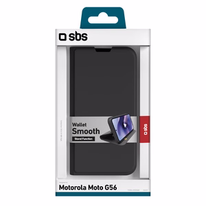 SBS Piniginė Smooth Dėklas for Motorola Moto G56 with Atverčiamas Dėklas - juodas