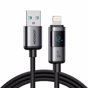 Joyroom S-A16 Pro Prism serijos 3A USB-A - Lightning kabelis su ekranu 1,2 m - juodas