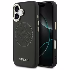 Guess Perforated 4G MagSafe dėklas for iPhone 17 - juodas