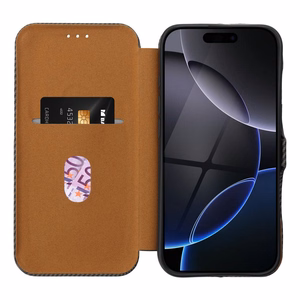 FOLIO šoninis magnetinis knygos tipo dėklas telefonui IPHONE 14 PRO MAX rudas
