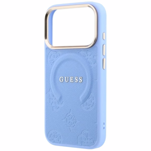 Dėklas, skirtas IPHONE 18 Pro/17 Pro suderinamas su „MagSafe“ (Saffiano Peony Ring) (spalva: šviesiai mėlyna)
