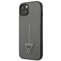 Guess GUHCP14SPSATLG iPhone 14 6.1 "sidabrinis kietas dėklas SaffianoTriangle Logo