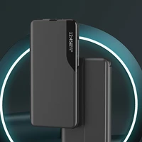 Ekologiškos odos dėklas telefonui Samsung Galaxy S23+ su išlankstomu stovu, juodas