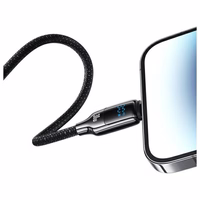 USAMS Laidas USB-C į Lightning 30W 1,2m Digital Display Zinc Alloy Fast Charging Data Cable HX Series SJ741USB01 (US-SJ741)