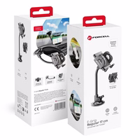 Automobilinis universalus telefono laikiklis Forcell (17cm) Long arm tvirtinamas ant stiklo, juodas