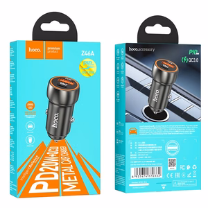 Automobilinis įkroviklis Hoco Z46A USB-A/Type-C PD20W+QC3.0 pilkas