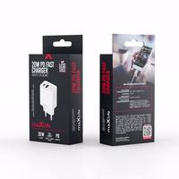 Maxlife MXTC-13-20AC PD QC įkroviklis 1x USB-C 1x USB 20W baltas
