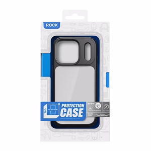 Rock Guard Lens Protection Series dėklas skirtas iPhone 17 skaidrus juodas