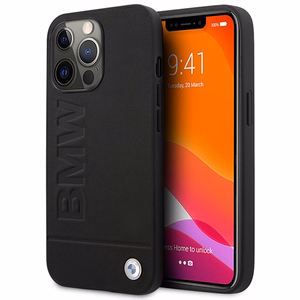 Dėklas BMW BMHMP14LSLLBK iPhone 14 Pro 6,1" juodas/juoda kietas dėklas Parašo Logotipo Atspaudas Magnetinis