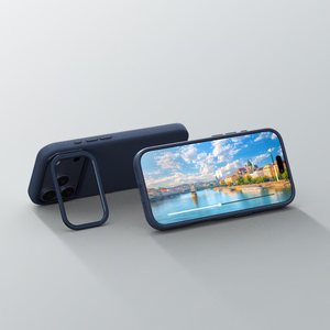 AmazingThing Glamour iPhone 17 Pro Max dėklas su stovu - mėlynas