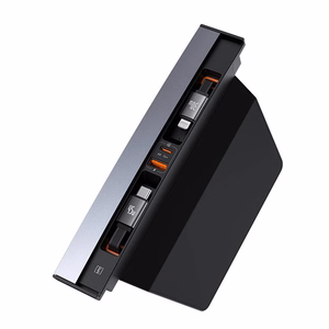 Hub Baseus T-Space su USB-C į lightning laidais Tesla automobiliams (juodas)
