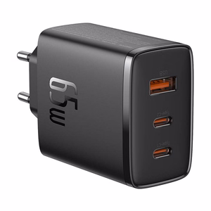 Sieninis įkroviklis "Baseus OS-Cube Pro" 2xUSB-C + USB, 65W (juodas)