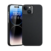 Benks Magnetinis Armor Air Kevlar dėklas telefonui iPhone 15 Plus su metaliniu rėmu 600D (m) - juodas