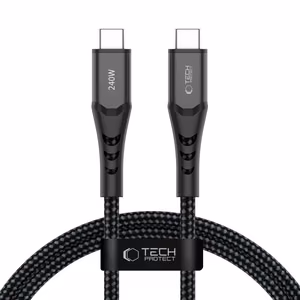 Tech-Protect Ultraboost UB11T USB-C / USB-C PD 240W / QC3.0 laidas 100 cm - juodas