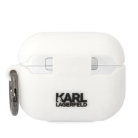 Karl Lagerfeld KLAPRUNIKH AirPods Pro dėklas balta/balta silikoninis Karl galvos 3D