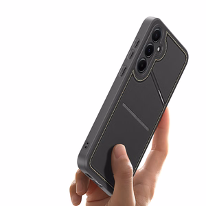 Dėklas telefonui Samsung Galaxy S25+ su stovu ir pinigine (m) - juodas