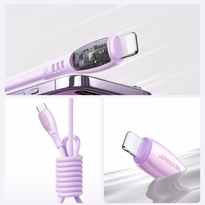 Joyroom S-A59 Vibrant Series 30W USB-C - Lightning laidas 1.2m - violetinis
