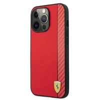 Ferrari FESAXHCP13XRE iPhone 13 Pro Max 6.7 raudonas kietasis dėklas Off Track Carbon Stripe