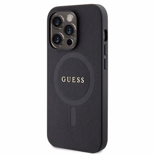 Guess GUHMP14LPSAHMCK dėklas iPhone 14 Pro - juodas Saffiano MagSafe