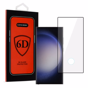 "Tel Protect" apsauginis 6D grūdintas stiklas SAMSUNG GALAXY S23 ULTRA BLACK (su pirštų atspaudų atrakinimo funkcija)