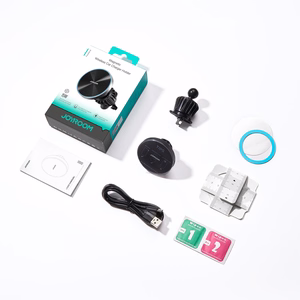 Belaidis automobilinis įkroviklis-laikiklis Joyroom (JR-ZS240 Pro) Magnetic (MagSafe 15W) tvirtinamas ant ventiliacijos grotelių juodas