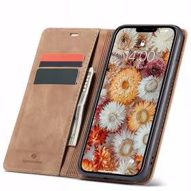 Spacecase piniginės dėklas iPhone 11 šviesiai rudas