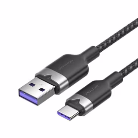 USB 2.0 A į USB-C 6A "Vention CTOBF" 1M kabelis (juodas)