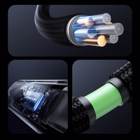 Joyroom S-A16 Pro Prism serijos 66W USB-A - USB-C kabelis su ekranu 1,2 m - juodas