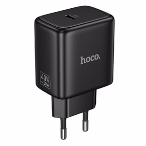 Telefono GaN įkroviklis Hoco USB C PD AVS 40W max 60W N83 juodas
