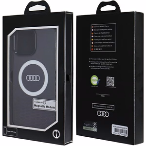 Audi IML Magnetinis dėklas su dideliu logotipu telefonui iPhone 14 Pro Max - juodas