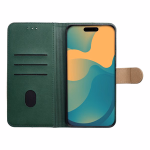 Atverčiamas dėklas Motorola G17 Split Book, žalias ir auksinis
