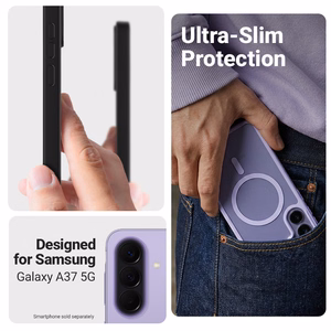 Crong Hybrid Matte Magnetic MagSafe dėklas, skirtas Samsung Galaxy A37 / A36, levandų spalvos