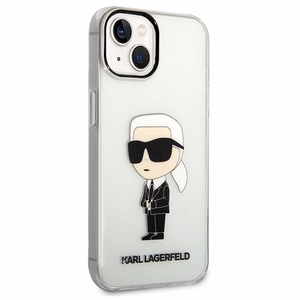 Karl Lagerfeld Ikonik Karl dėklas telefonui iPhone 14 Plus - permatomas