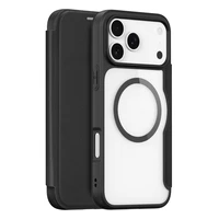 Dux Ducis Skin X Pro dėklas iPhone 17 Pro su pinigine, suderinamas su MagSafe - juodas