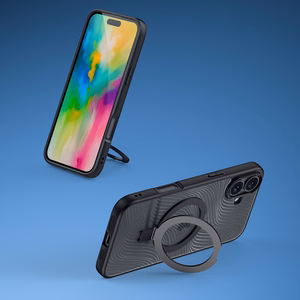 Dux Ducis Aimo Mag dėklas su MagSafe ir stovu iPhone 16 - juodas