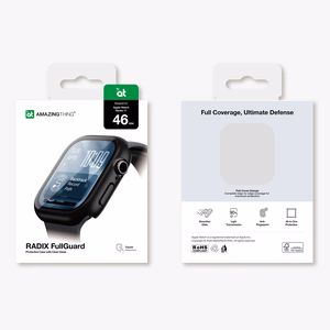 AmazingThing Radix grūdintas stiklas su dėklu Apple Watch Series 11 46mm - Juodas
