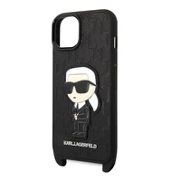 Karl Lagerfeld KLHCP14SSTKMK iPhone 14 6.1" juodas/juodas kietasis dėklas Monograma Ikonik Pleistras