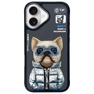 Nimmy Cool&Cute 2.0 Šuns dėklas telefonui iPhone 16 - juodas